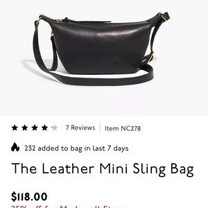 NWT Madewell leather mini sling bag
